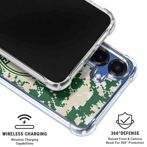 NBA Milwaukee Bucks Camo Digi Galaxy S25 Clear Case
